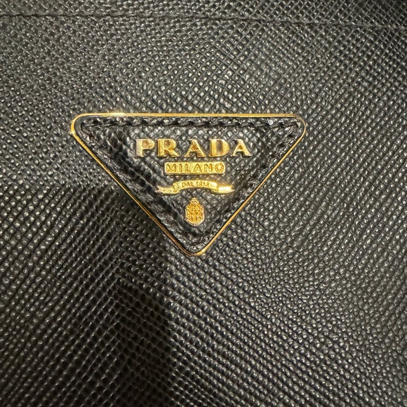 PRADA Saffiano Cuir Small Leather Prada Bag, Black/Red, used condition - Picture 7 of 16